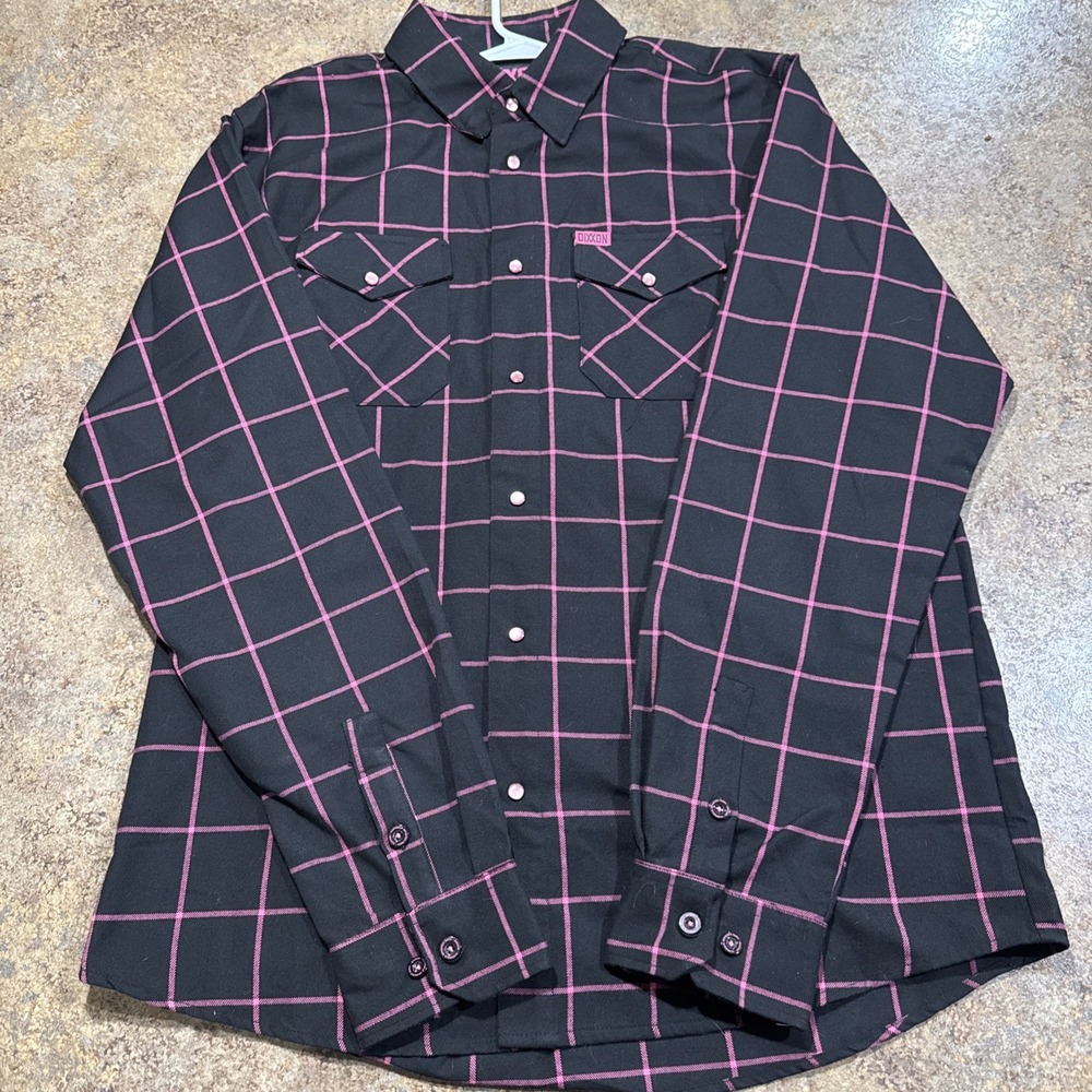 Dixxon Flannel Co Hope XLT Long Sleeve Breast Cancer Awareness Pearl Snap Pink